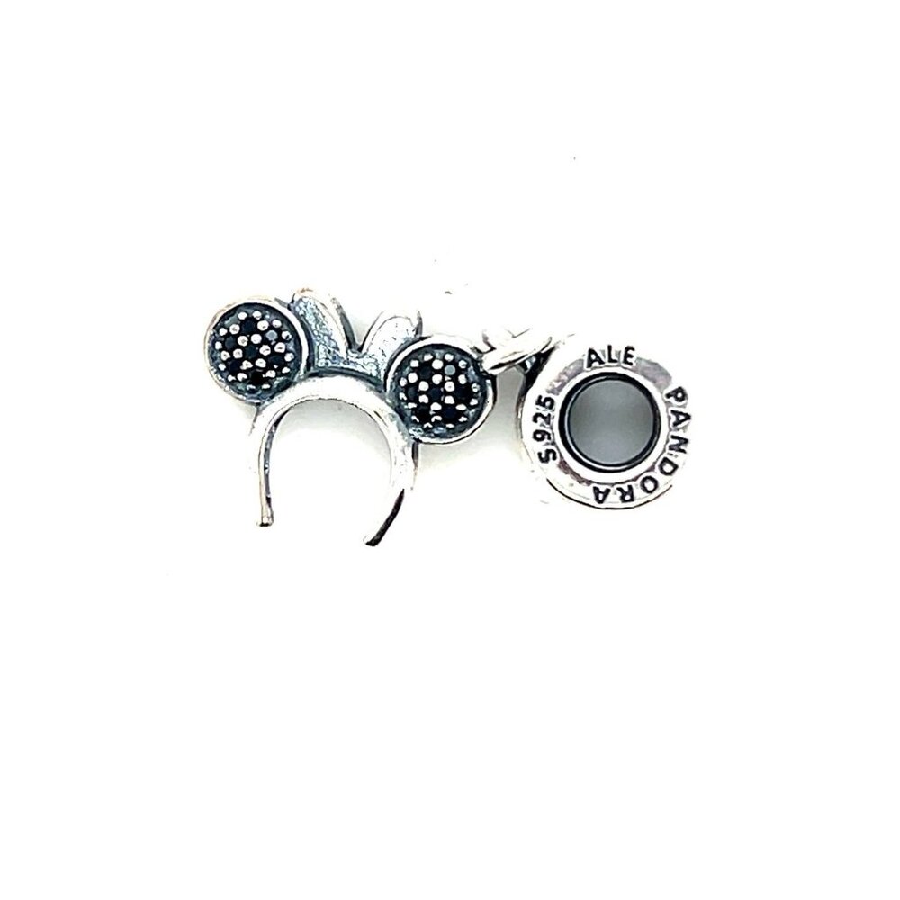 Pandora DISNEY Pave Black/Red Cz Micky Dangle Charm - Picture 2 of 4